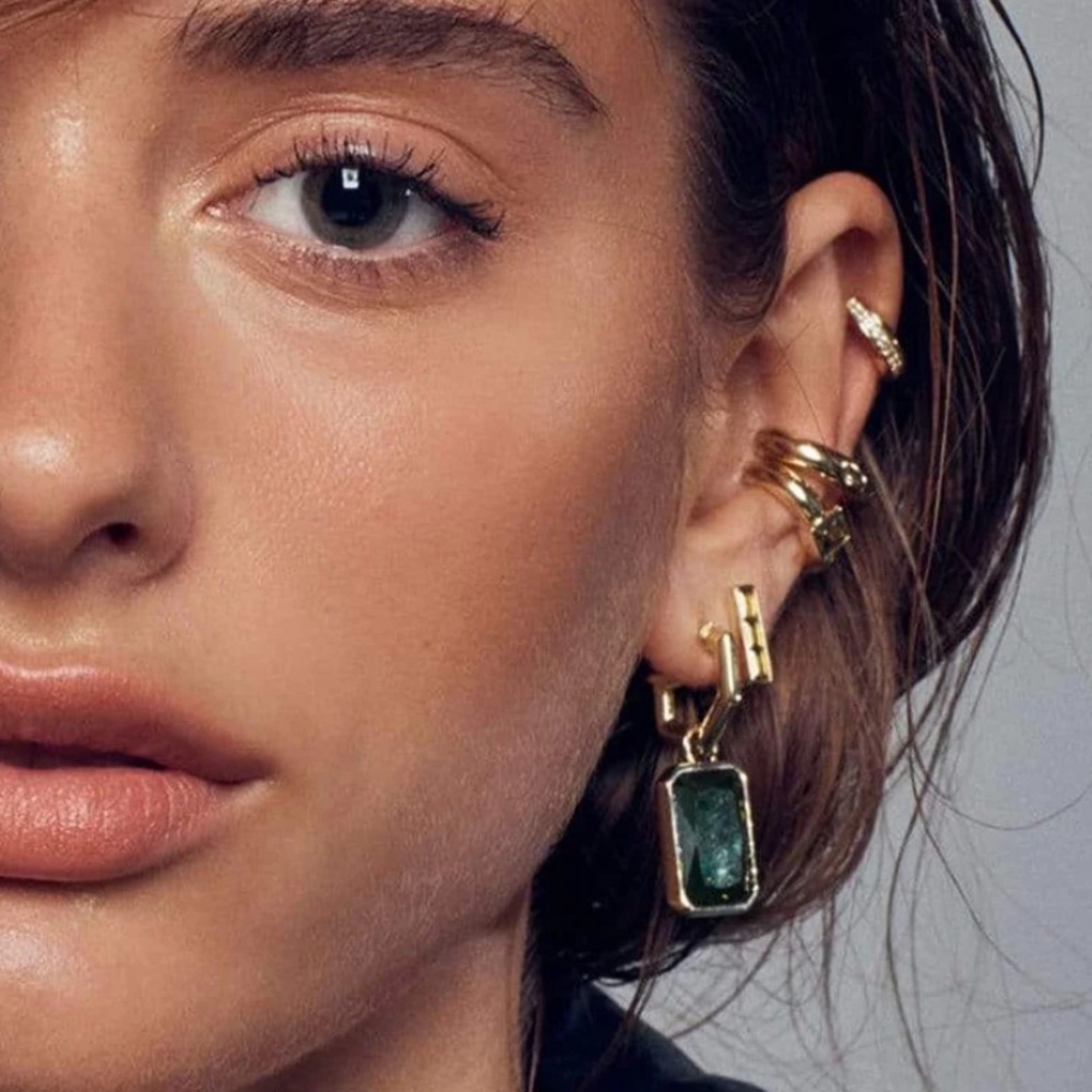 F+H Volt Gemstone Statement Earrings